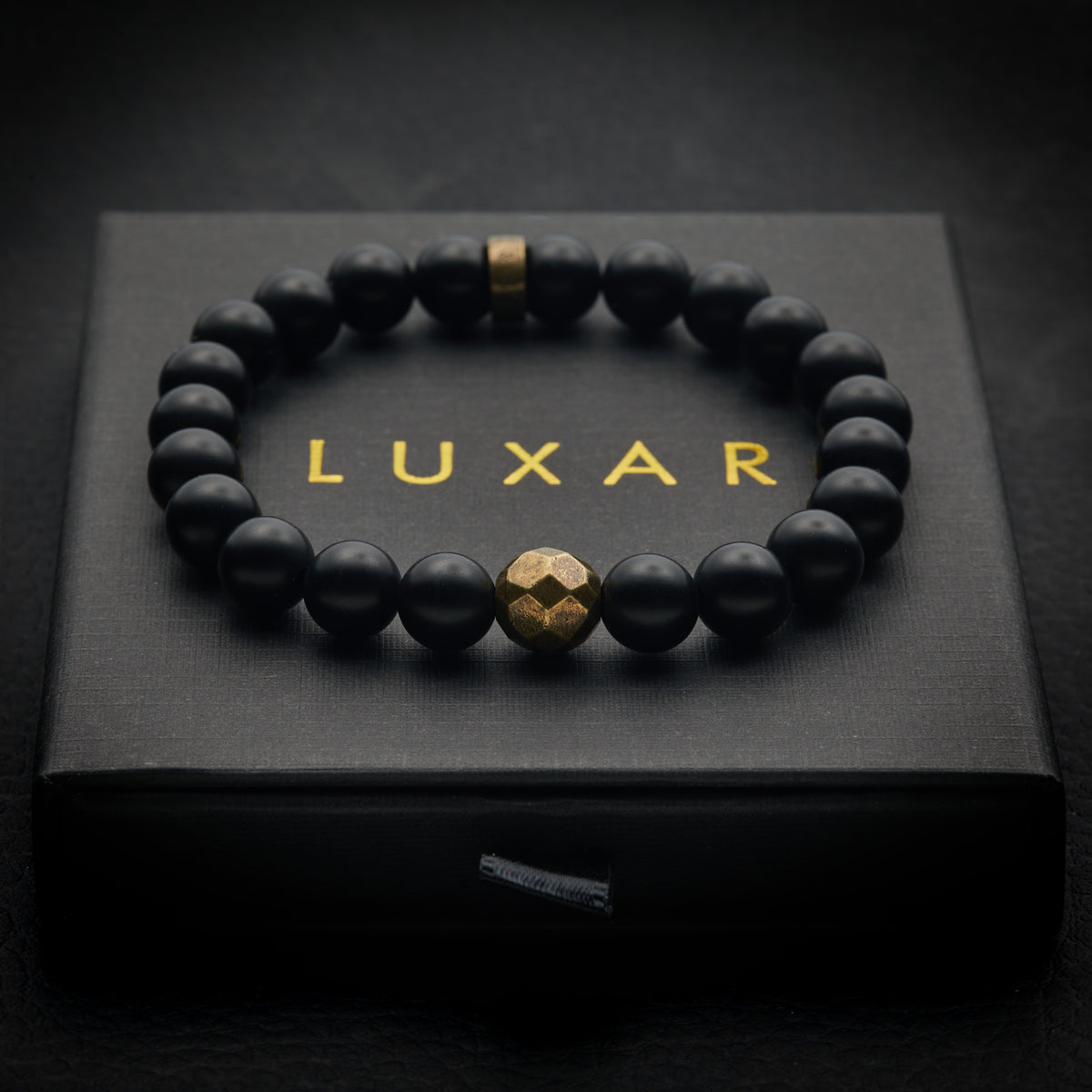 Black Onyx Bracelet with Bronze Beads – Luxar