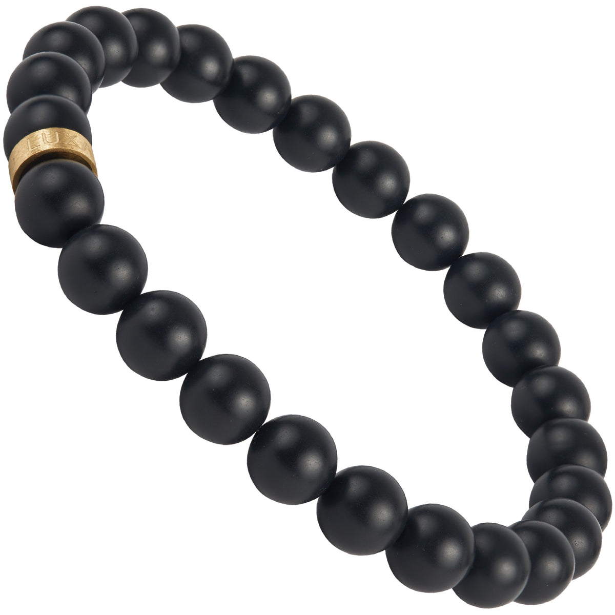 Black Onyx Bracelet with 18K Gold Plated Bead – Luxar