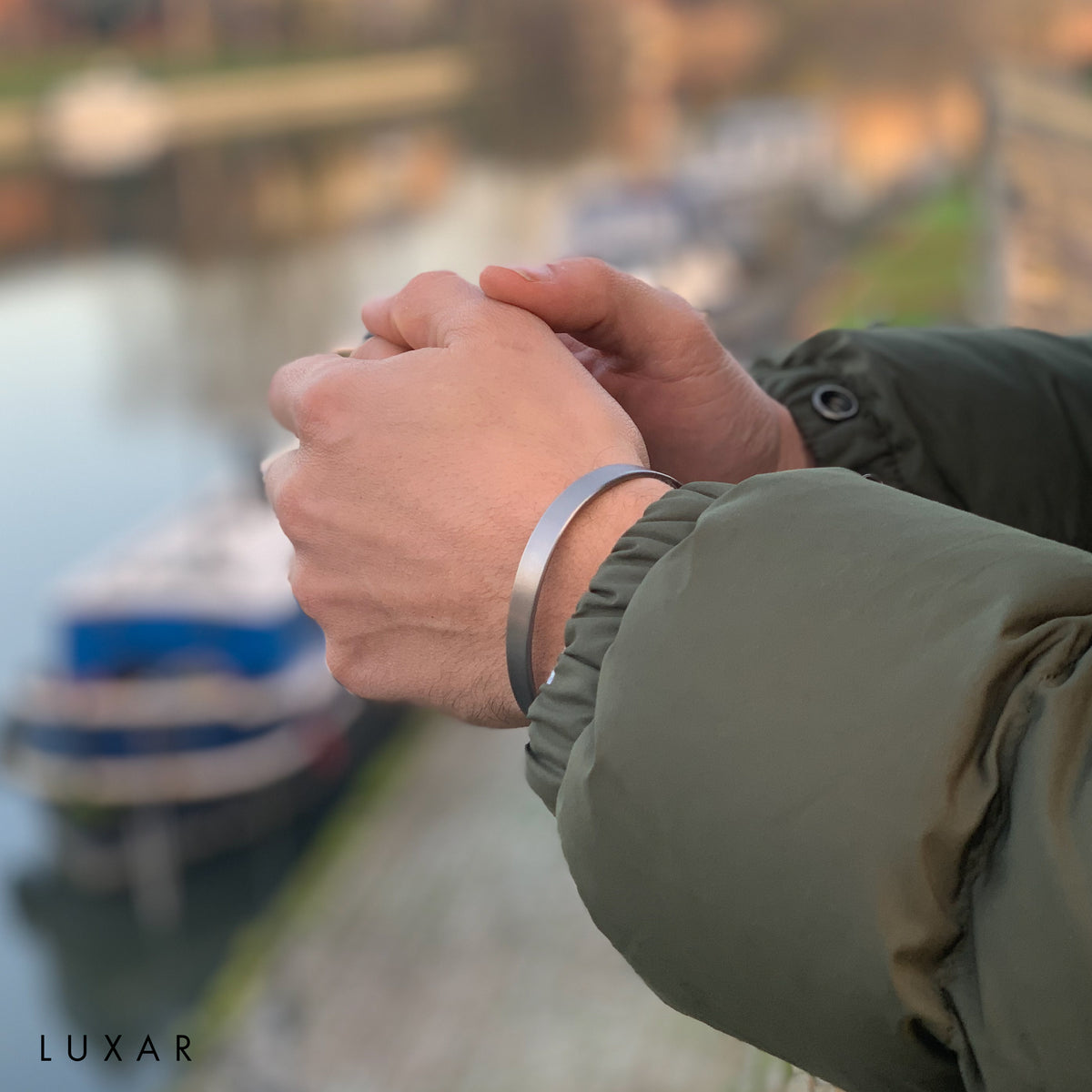 Titanium Cuff Bracelet Silver Luxar