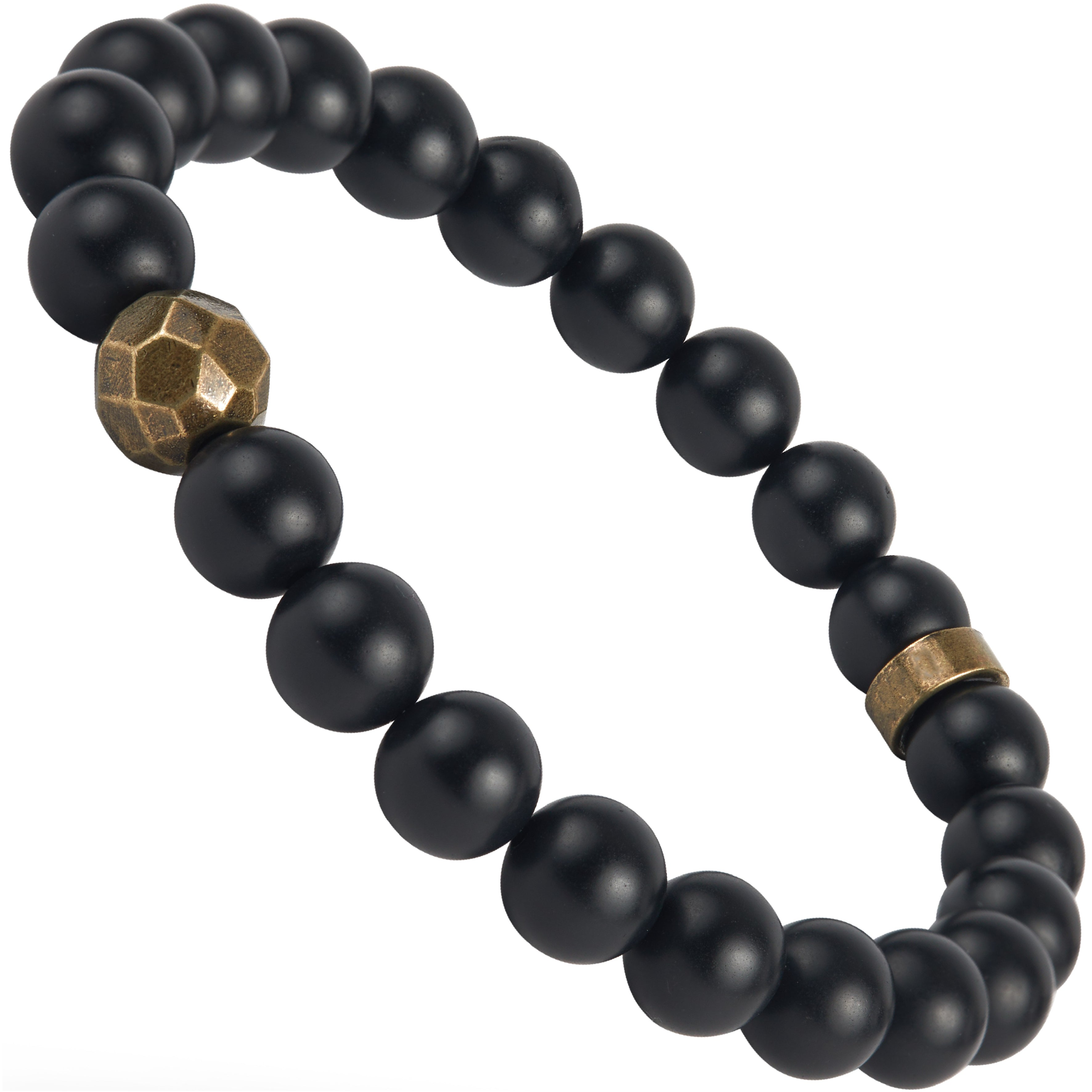 Black Onyx Bracelet with Bronze Beads