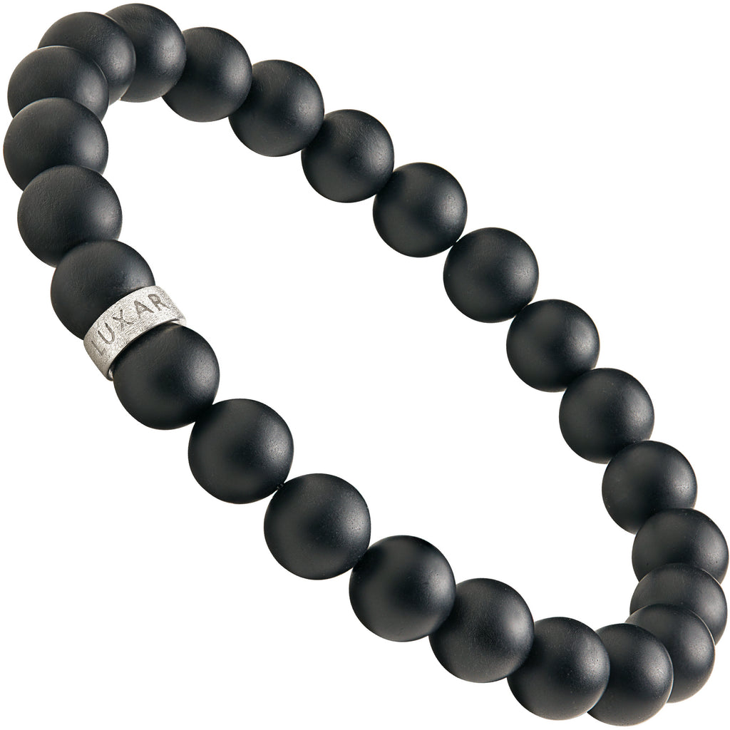 Black Onyx Bracelet with 925 Silver Bead